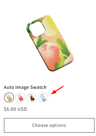 Auto image swatch on the collection page