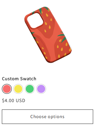 Custom swatch on the collection page