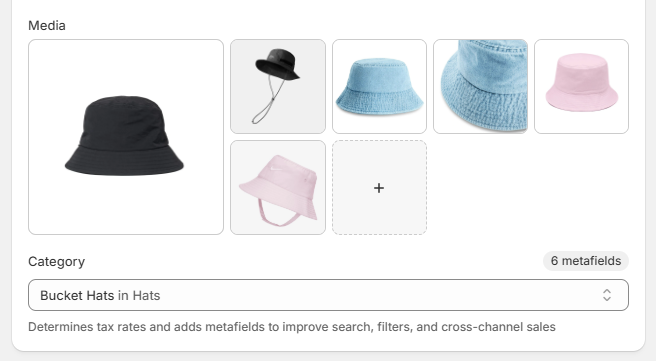 Shopify product media grouped by variant with the primary image first